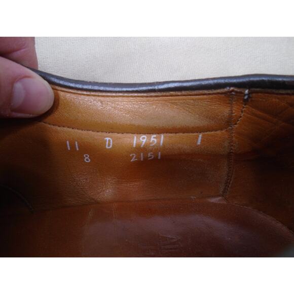 Allen Edmonds Shoes Mens 11 D Wilbert Brown Leather Derby Oxford Made in USA - Picture 8 of 11